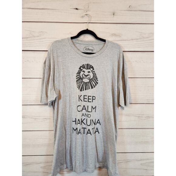 Disney Mens Gray Lion King Keep Calm and‎ Hakuna Matata Tee Shirt Size 3XL - Picture 1 of 5